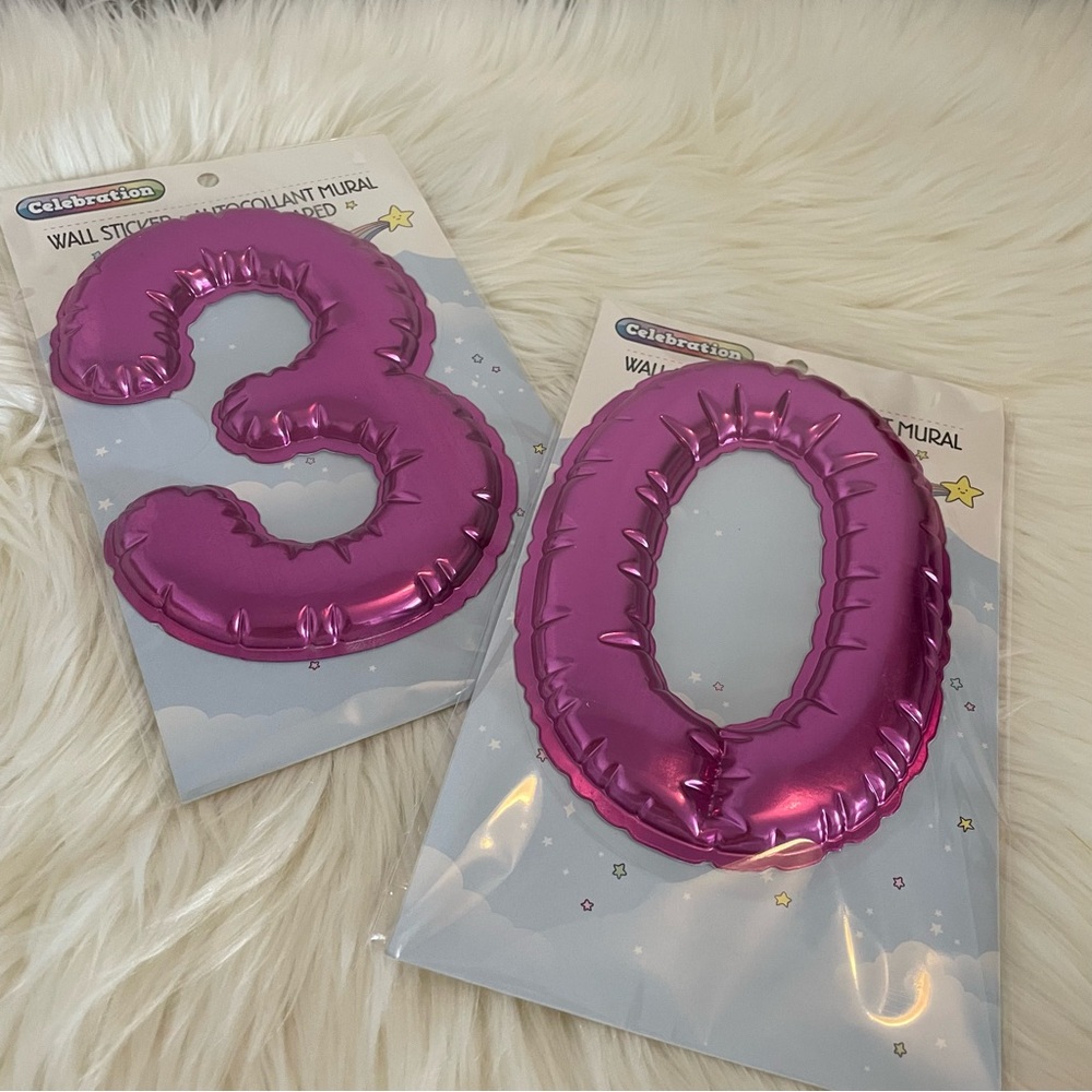 🎉5/$10 Purple Wall Stickers - 30th Birthday Party Decor